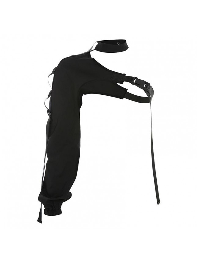 Reflective top irregular school bag fastess streamer T shirt