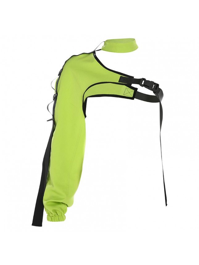 Reflective top irregular school bag fastess streamer T shirt
