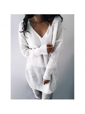 Solid color long section sweater fashion outfits