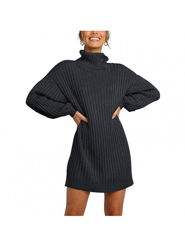 Sweater high collarlong sweater sweater dress fashion outfits