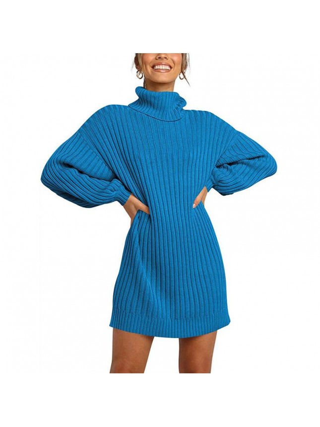 Sweater high collarlong sweater sweater dress fashion outfits