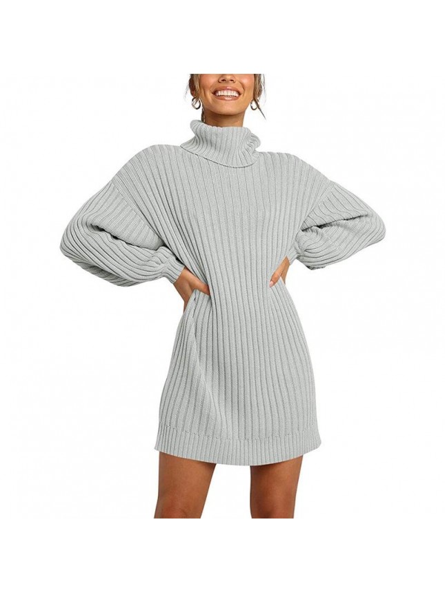 Sweater high collarlong sweater sweater dress fashion outfits