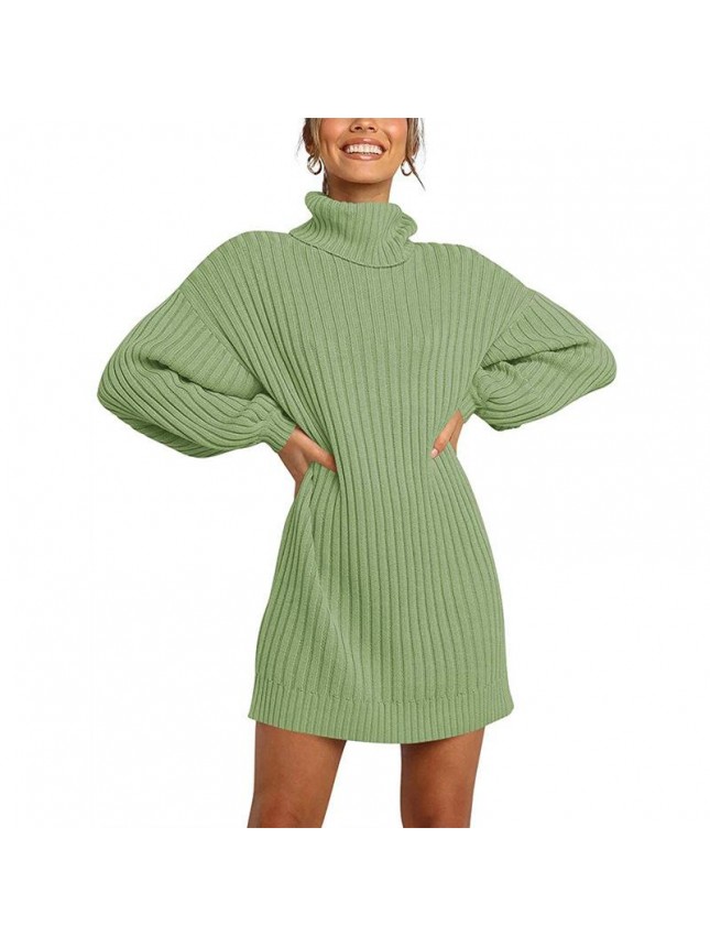 Sweater high collarlong sweater sweater dress fashion outfits