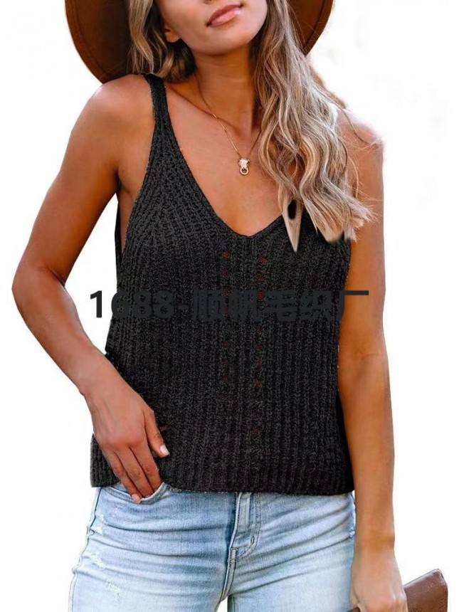 Solid tapestry home small vest ice silk knit fashion outfits