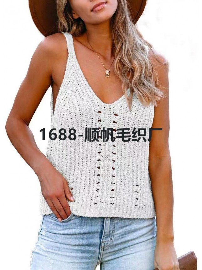 Solid tapestry home small vest ice silk knit fashion outfits