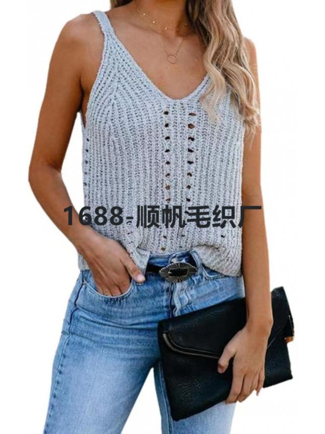 Solid tapestry home small vest ice silk knit fashion outfits