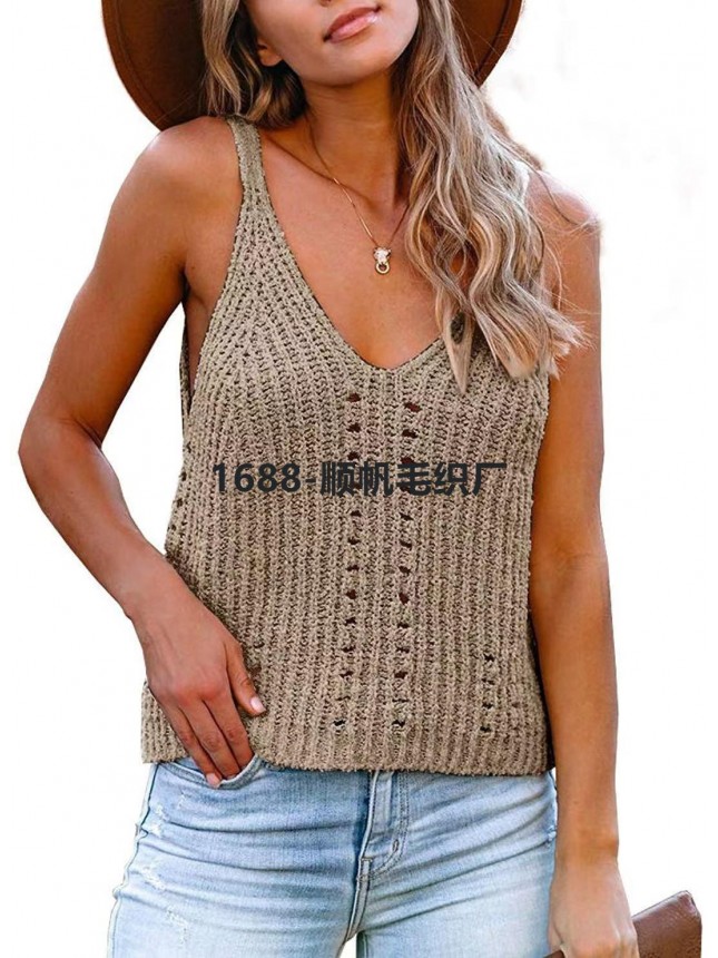 Solid tapestry home small vest ice silk knit fashion outfits