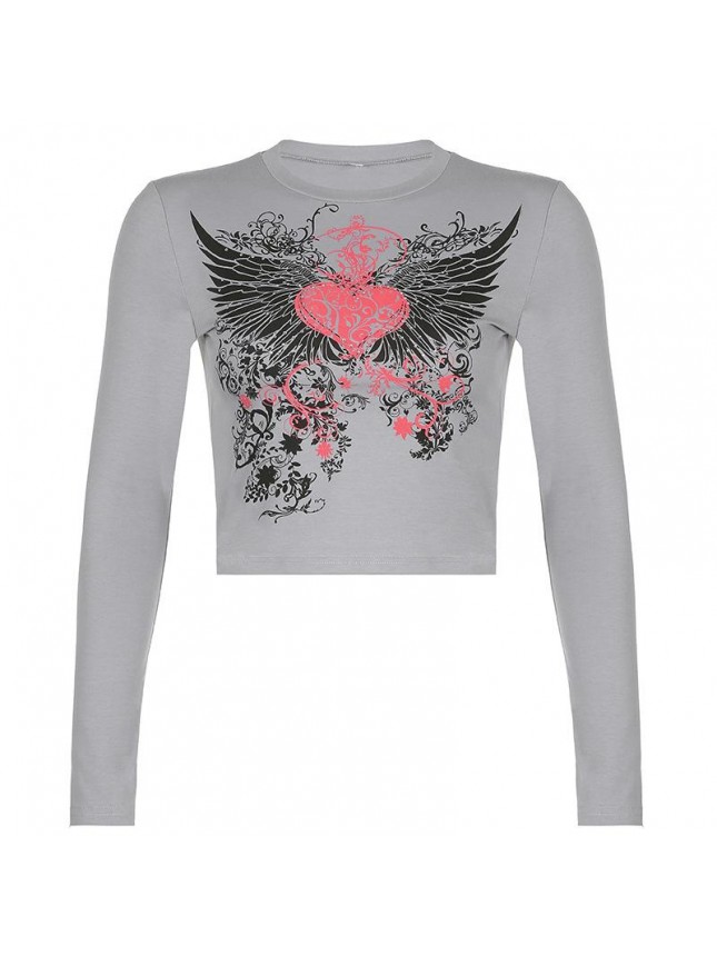 Hot diamond printing collision, black umbilica, short, bottom, long sleeved dress, t shirt