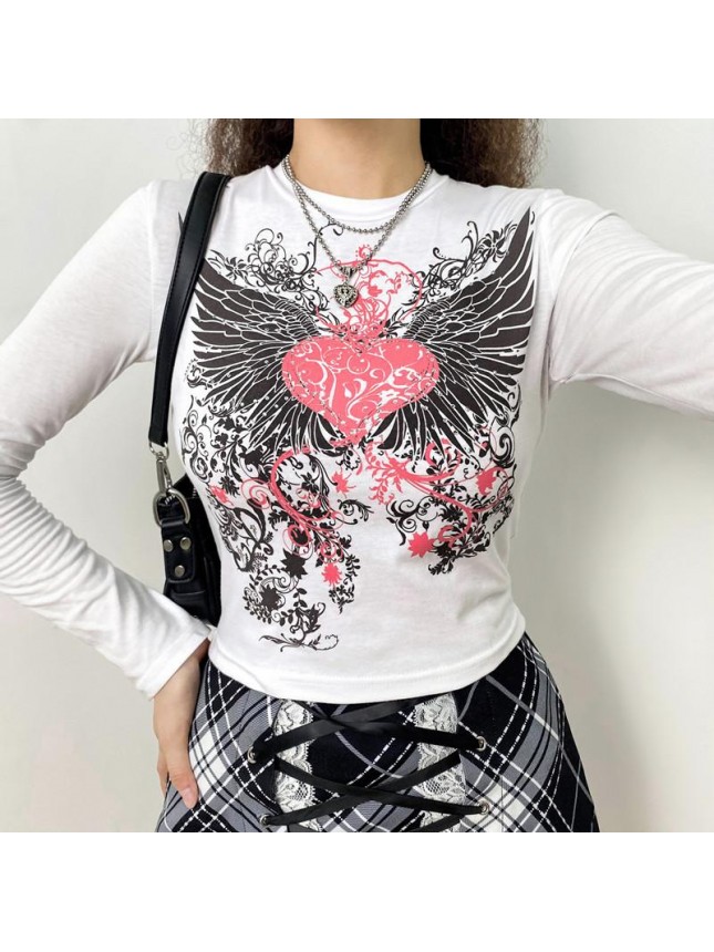 Hot diamond printing collision, black umbilica, short, bottom, long sleeved dress, t shirt