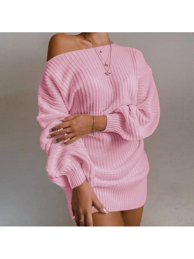 Sweater dress reverse shoulder knit sweater fashion outfits