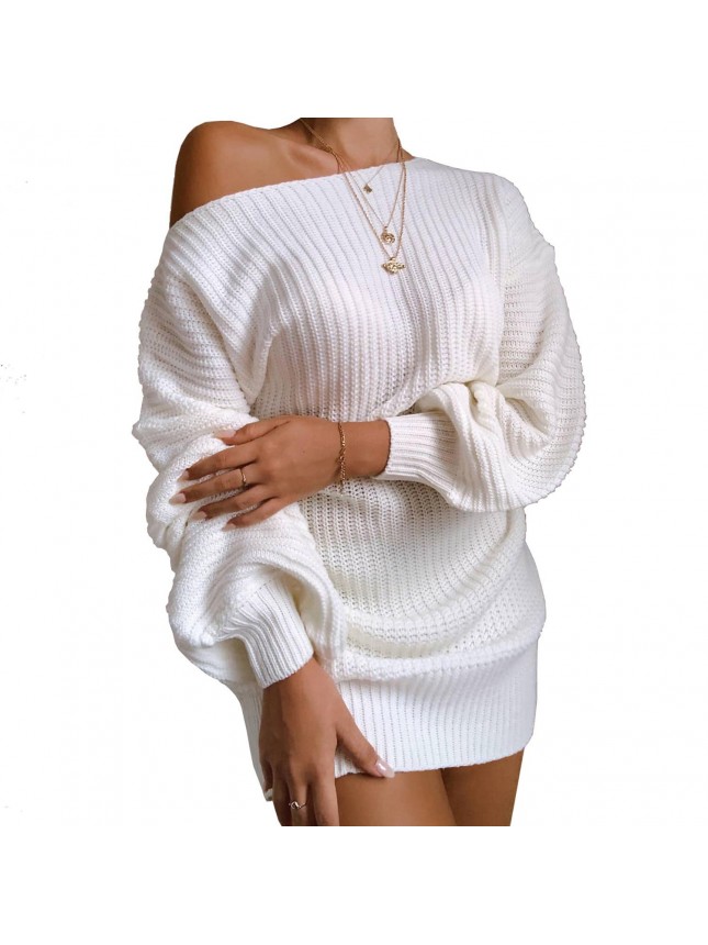 Sweater dress reverse shoulder knit sweater fashion outfits