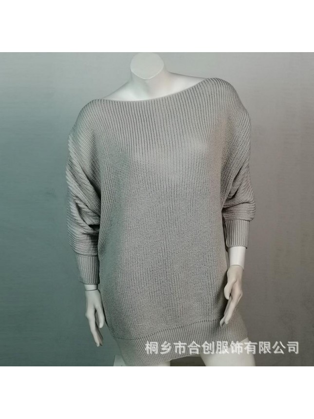 Sweater dress reverse shoulder knit sweater fashion outfits