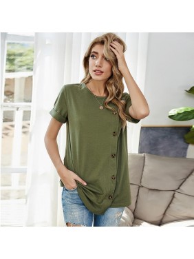 Solid color single bread home top t shirt