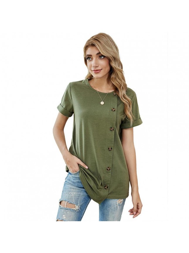 Solid color single bread home top t shirt