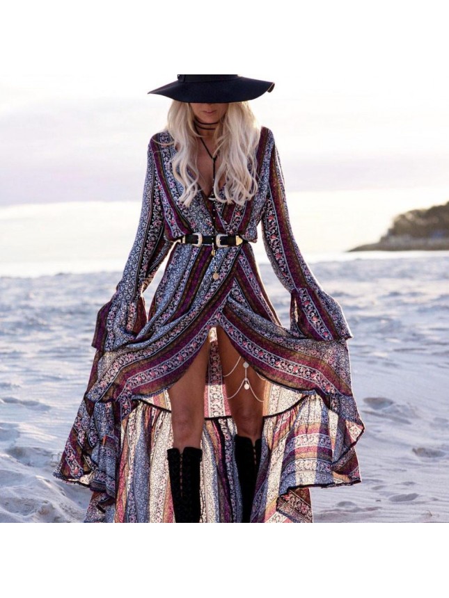 Large size bohemian panty skirt beach dress