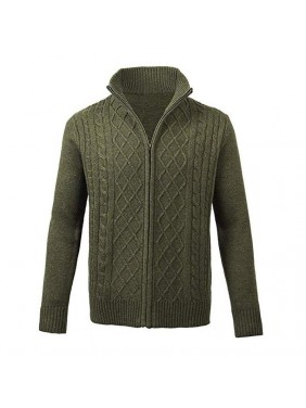 Sweater coat zipper high collar long sleeve top fashion outfits