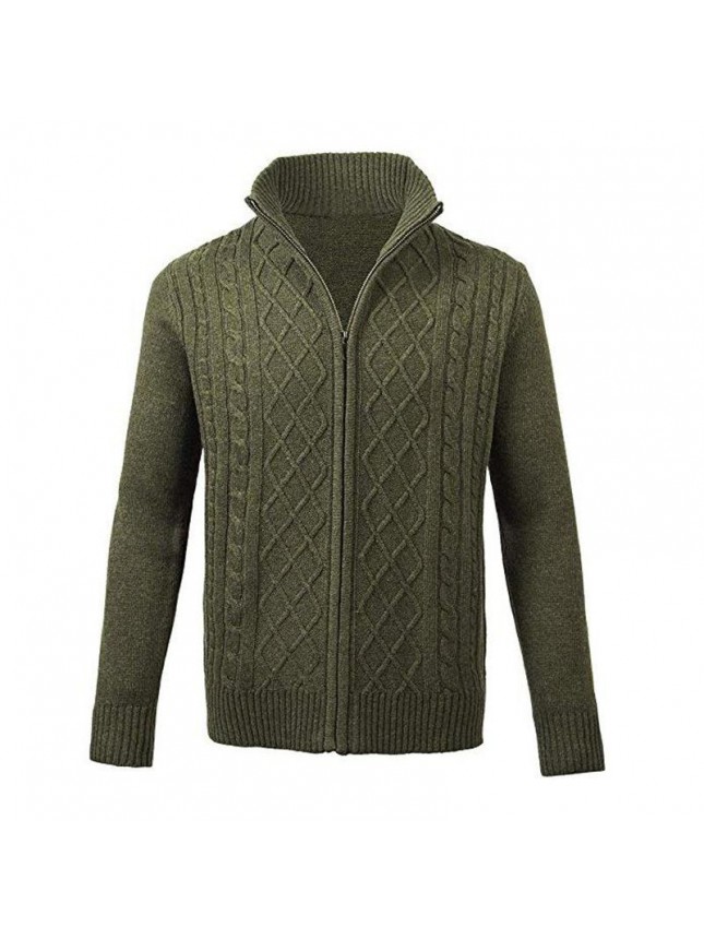 Sweater coat zipper high collar long sleeve top fashion outfits