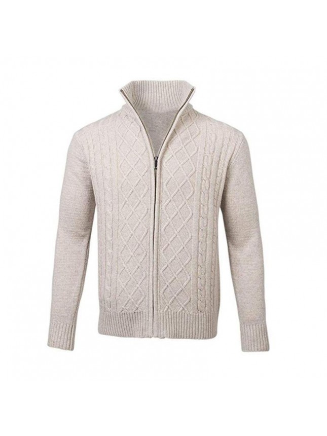 Sweater coat zipper high collar long sleeve top fashion outfits