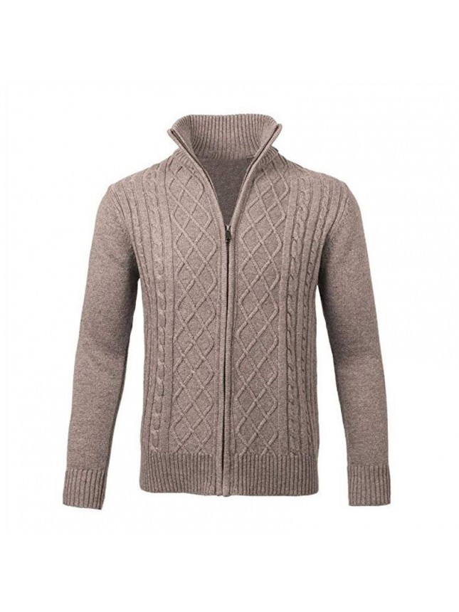 Sweater coat zipper high collar long sleeve top fashion outfits