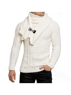 Sweater collar pullover knit sweater male fashion outfits
