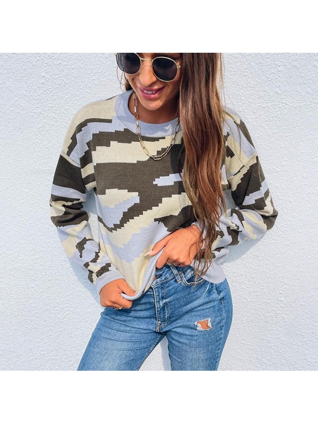 Sweater camoulla leopard top fashion outfits