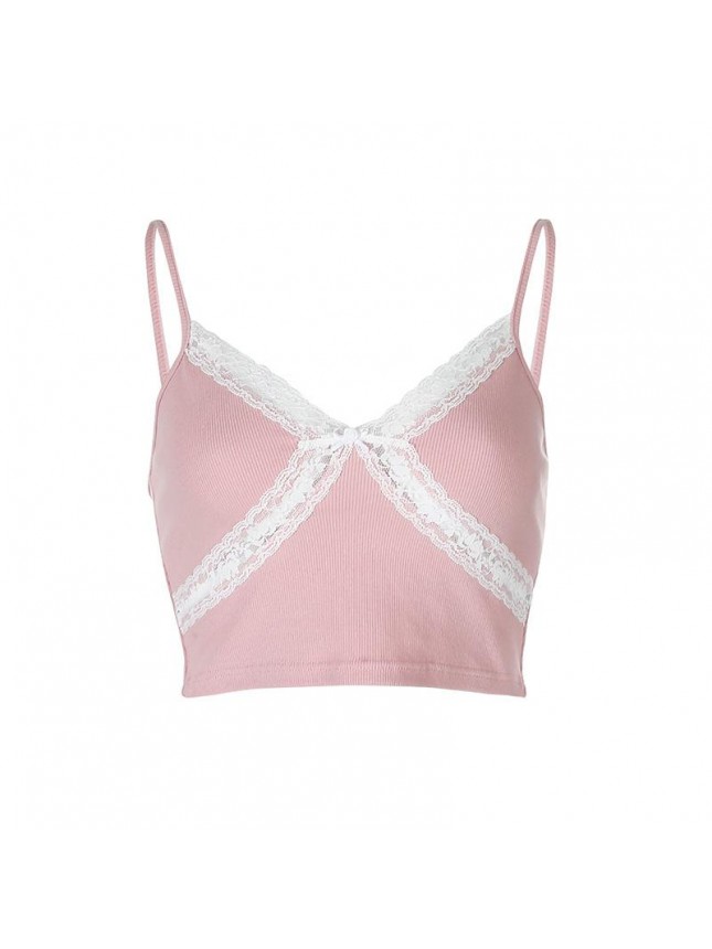Ultra short stitching strap small vest bottoming shirt