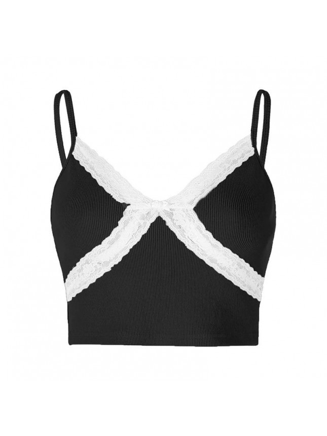 Ultra short stitching strap small vest bottoming shirt
