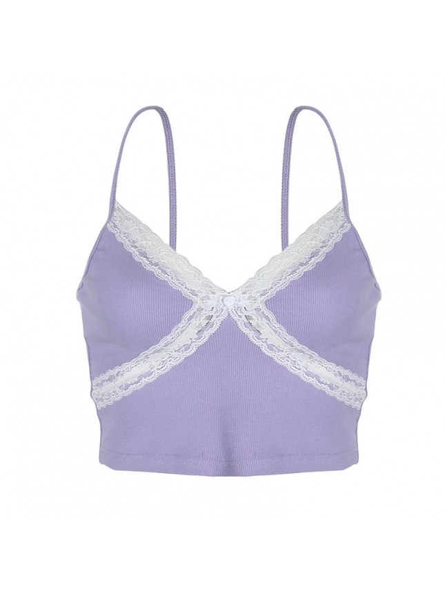 Ultra short stitching strap small vest bottoming shirt