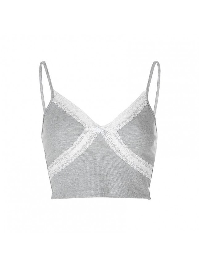 Ultra short stitching strap small vest bottoming shirt