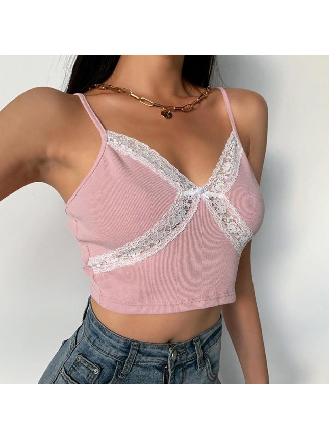 Ultra short stitching strap small vest bottoming shirt