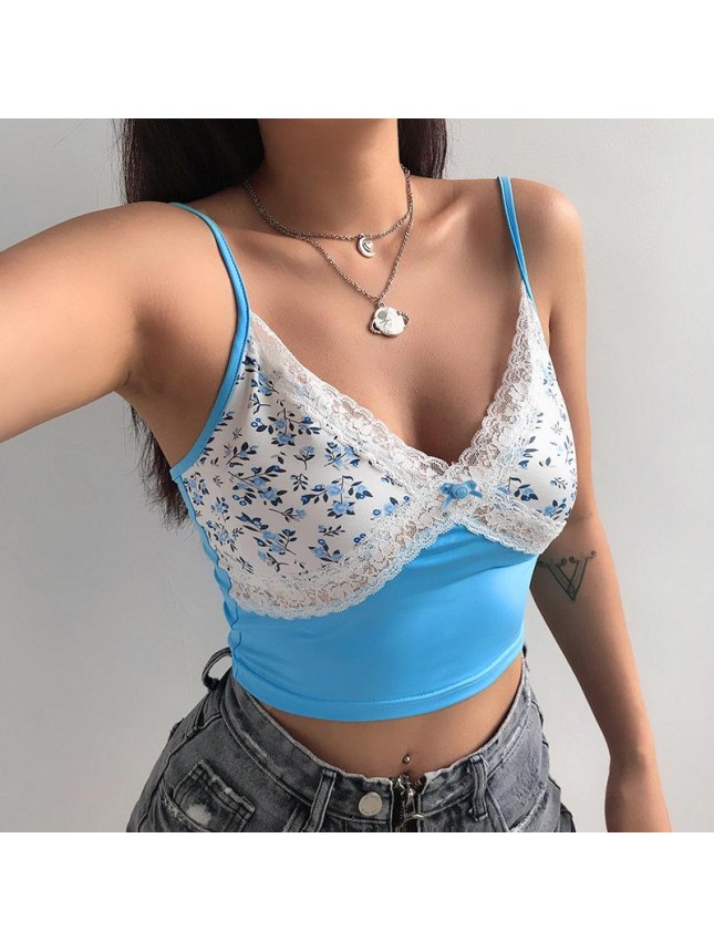 Ultra short stitching strap small vest bottoming shirt
