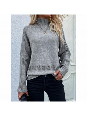 Sweater high collar loose high collar sweater fashion outfits