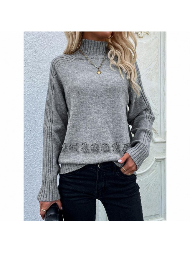 Sweater high collar loose high collar sweater fashion outfits