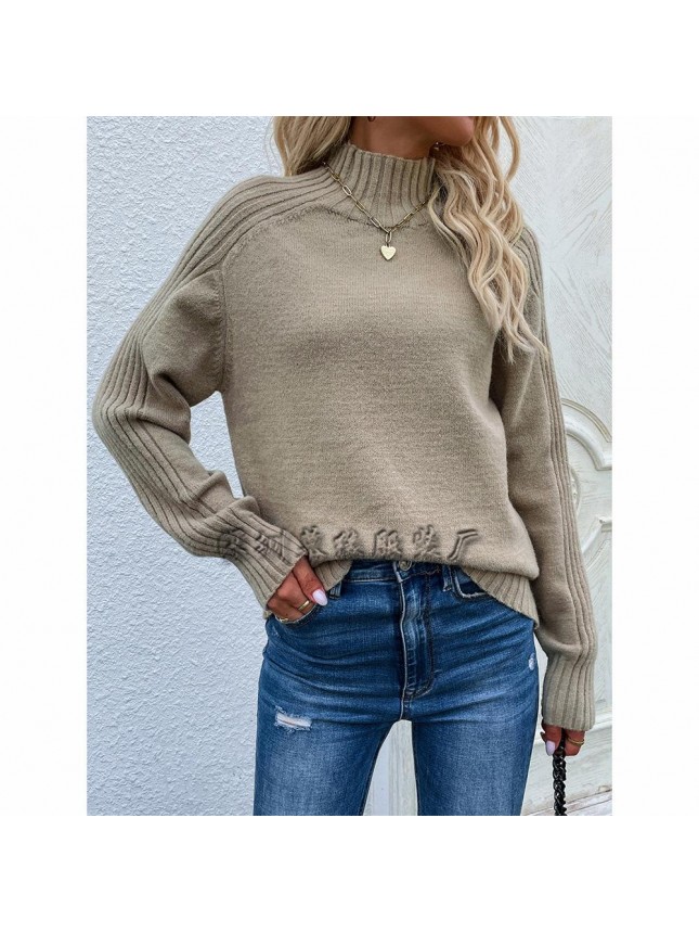 Sweater high collar loose high collar sweater fashion outfits