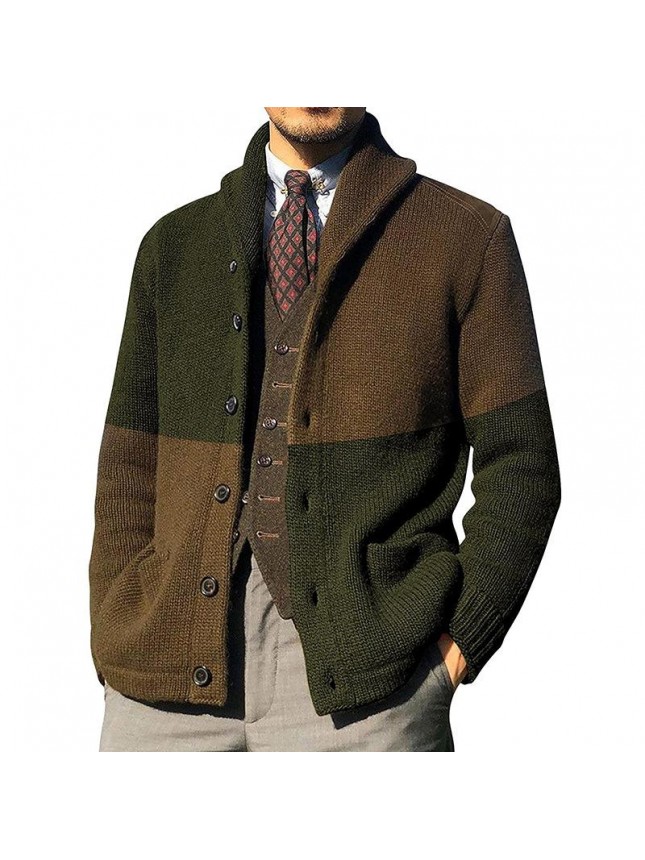 Sweater cardigan color button long sleeved knitted coat large size sweater fashion outfits