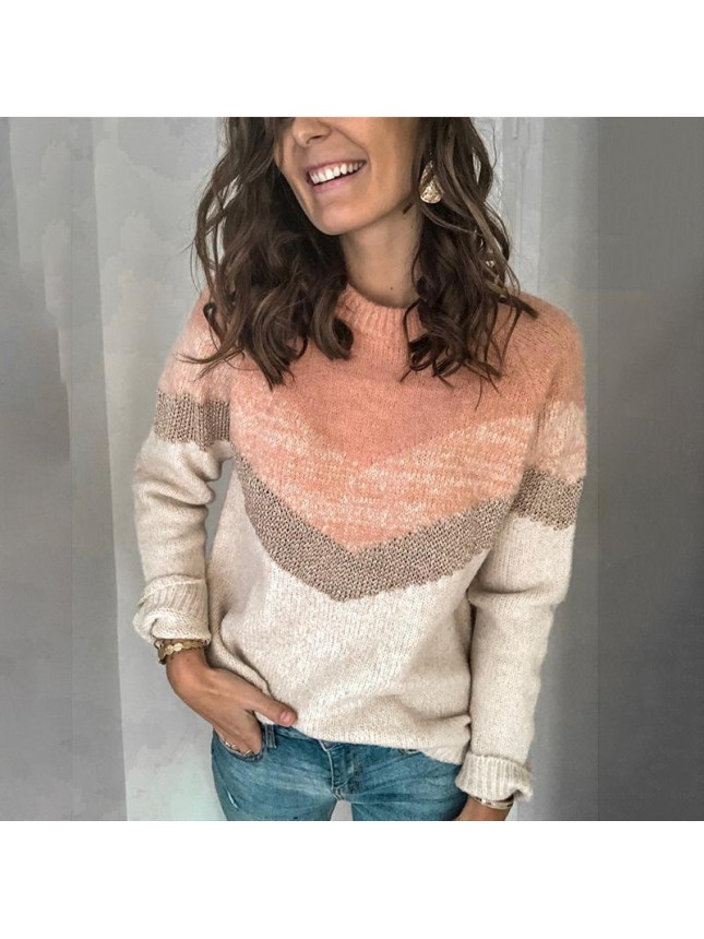 Splicing shoulder sleeve sweater fashion outfits