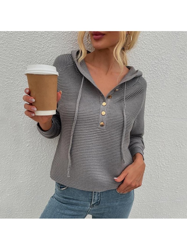 Squeezed hooded sweater button fashion outfits