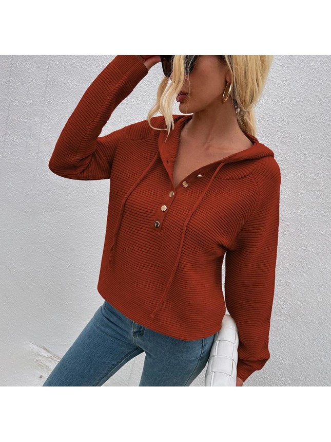 Squeezed hooded sweater button fashion outfits