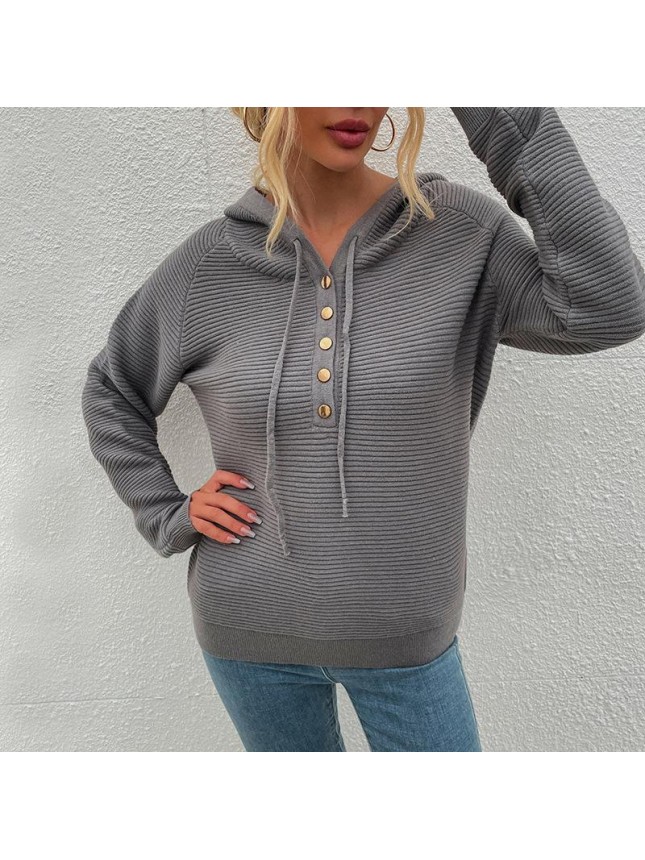 Squeezed hooded sweater button fashion outfits