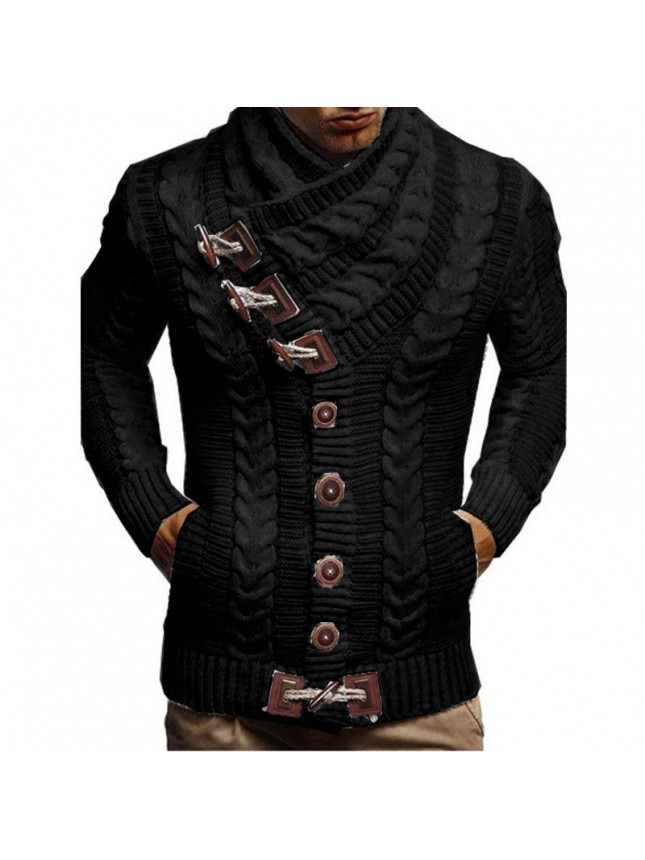 Sweater cardigan men’s high collar new button knit jacket sweater large size fashion outfits