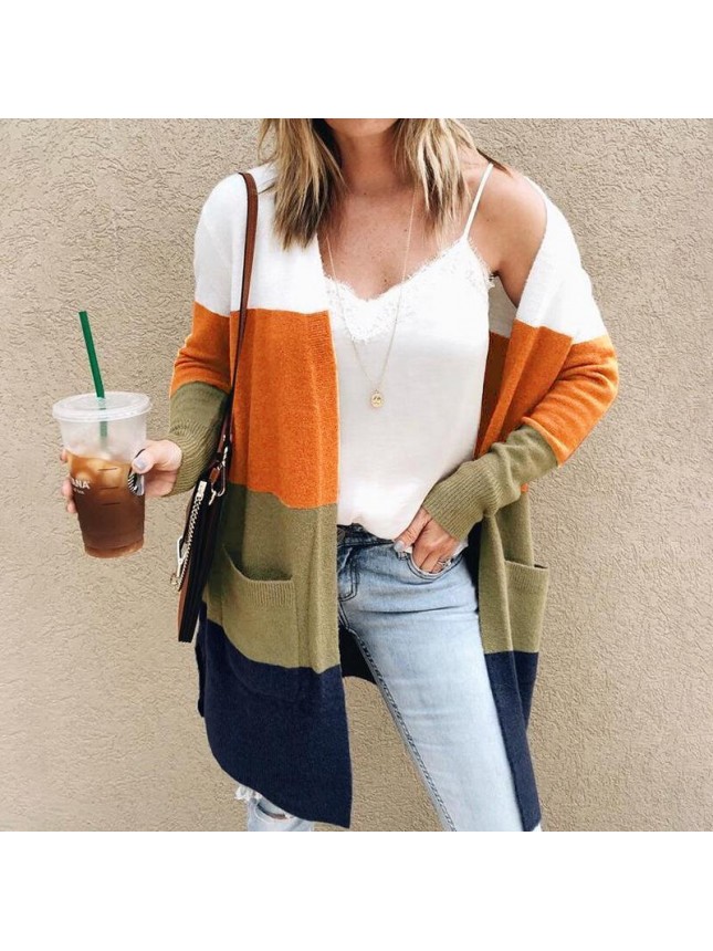 Sweater coat stripes fashion outfits