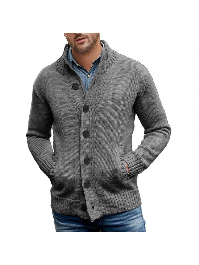 Sweater cardigan men’s single breasted knit jacket large size fashion outfits