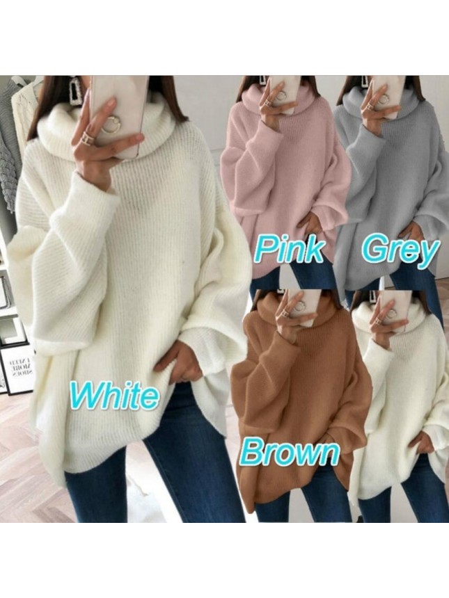 Solid color high neck needle top coat sweater fashion outfits