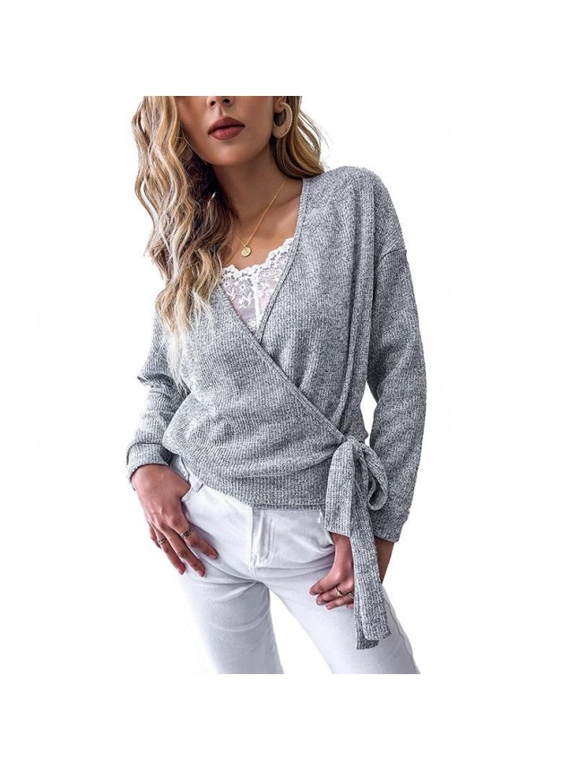 Solid top loose long sleeve T shirt