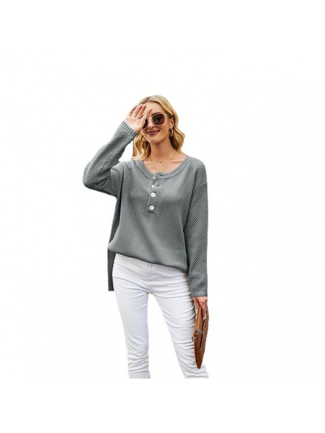 Surface large size V neck needle sweater fashion outfits