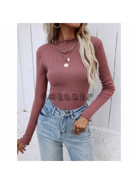 Small high collar sweater bottoming shirt sweater loose shirt fashion outfits