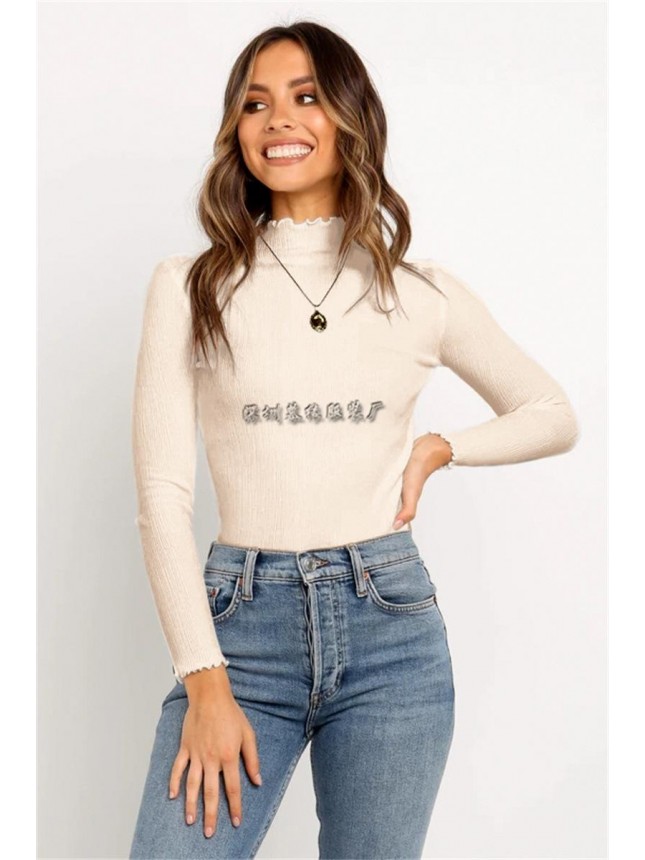 Small high collar sweater bottoming shirt sweater loose shirt fashion outfits