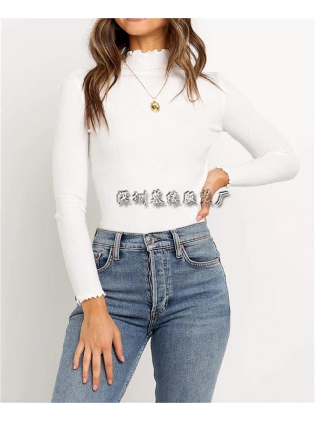 Small high collar sweater bottoming shirt sweater loose shirt fashion outfits