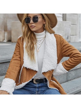 Middle long coat long sleeve opening shirt coat