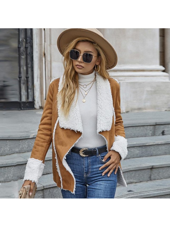 Middle long coat long sleeve opening shirt coat